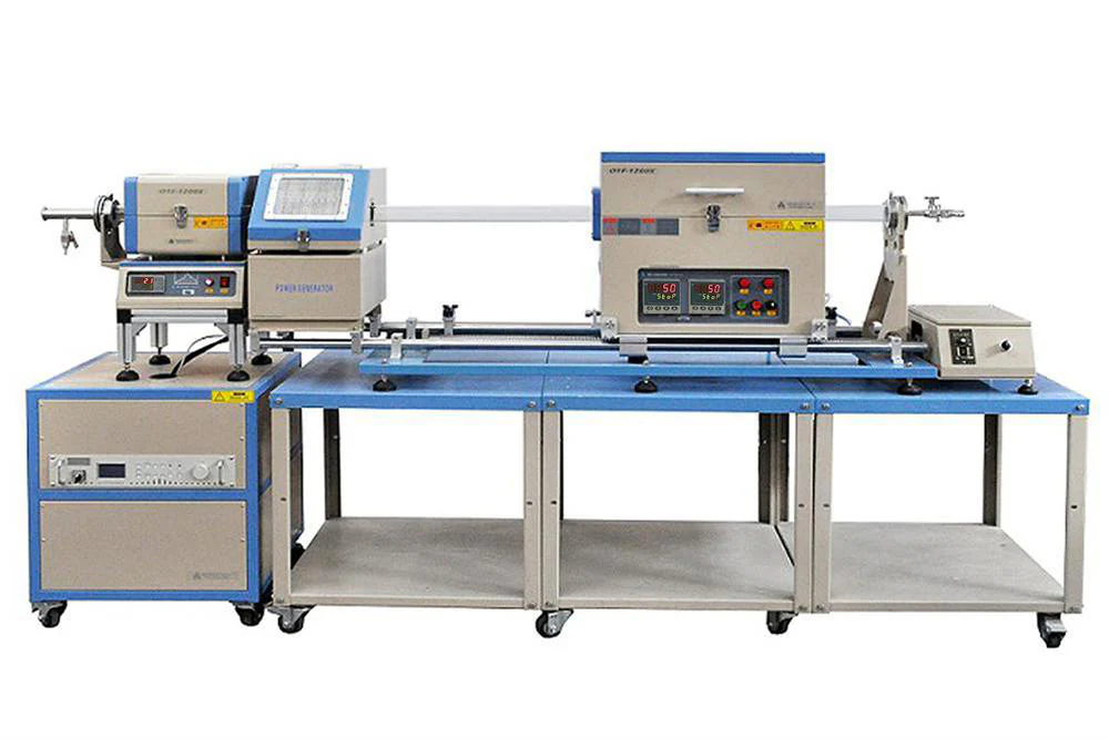 1200C Max Two-Zone PECVD Tube Furnace (50 mm OD) with Pre-Heater and Auto-Sliding - OTF-1200X-II-50-PEMSL