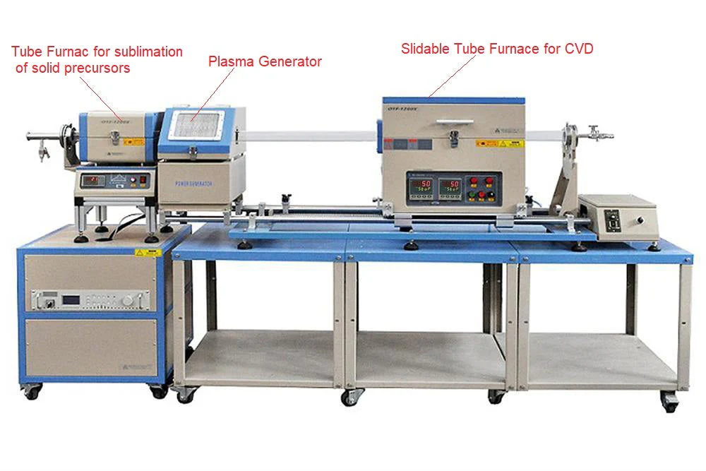 1200C Max Two-Zone PECVD Tube Furnace (50 mm OD) with Pre-Heater and Auto-Sliding - OTF-1200X-II-50-PEMSL - Image 2