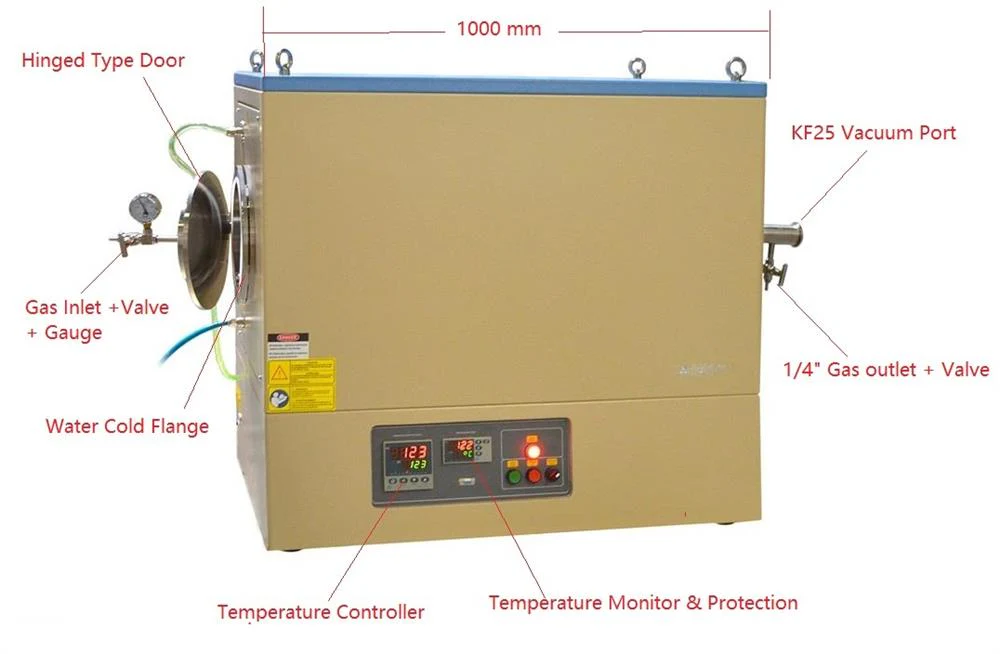 1100°C 8.5" Quartz Tube Furnace with Water Cooling Flanges (24" heating zone) - GSL1100X8 - Image 2