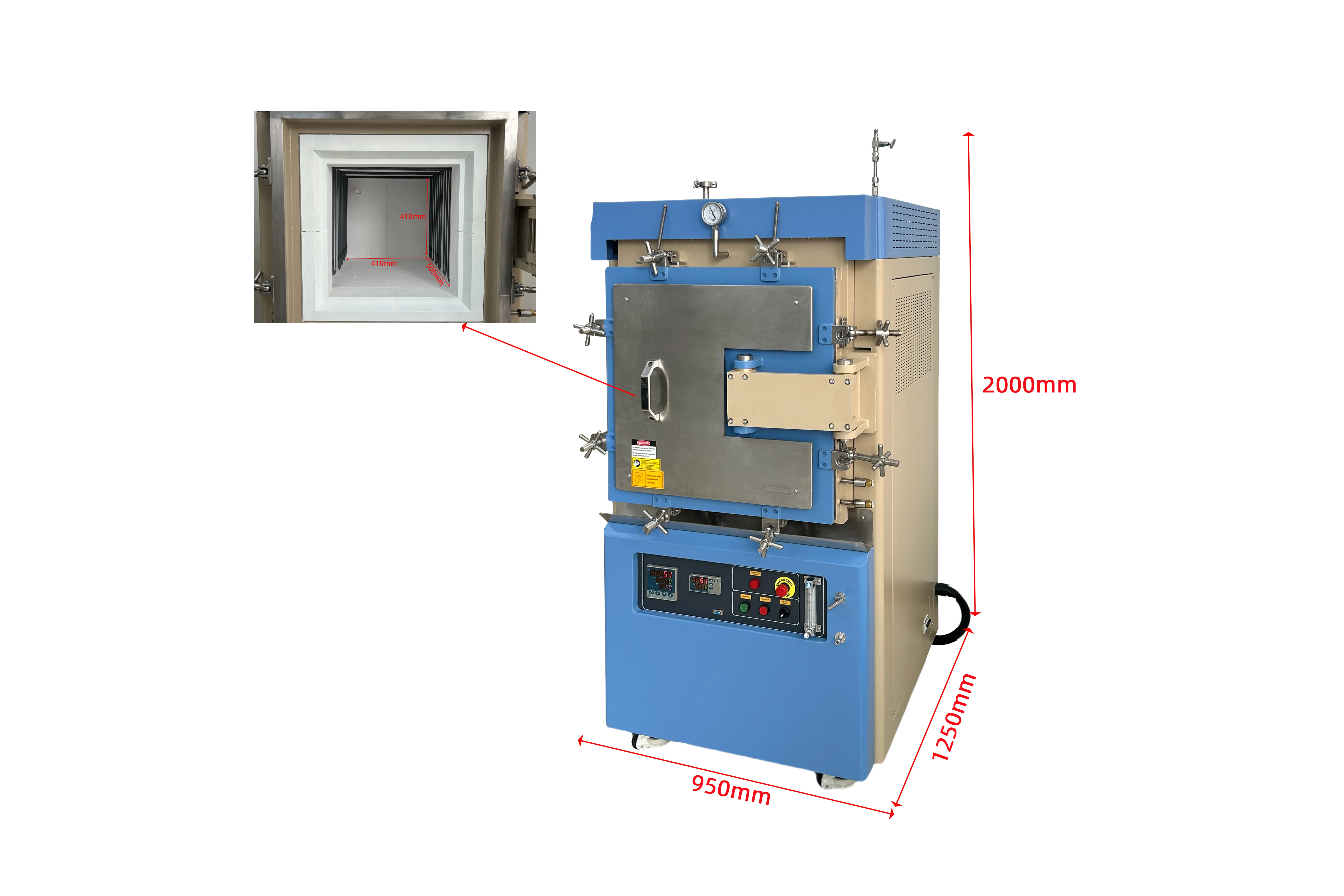 1700ºC Max. Atmosphere Controlled Muffle Furnace (16"x16"x20" 80 L ) - KSL1700X80AC - Image 4