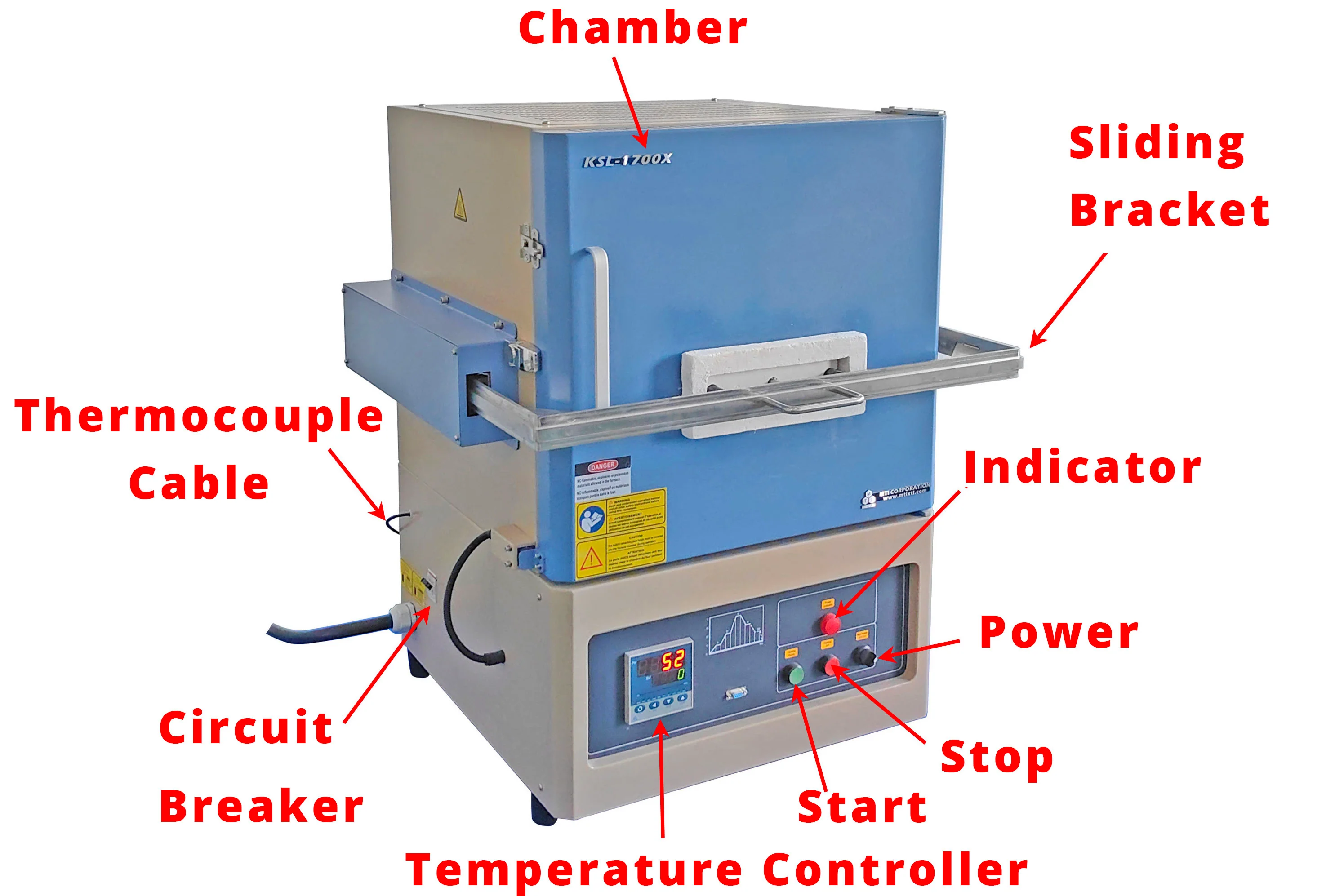 1700°C Box Furnace with a Sliding Platform for Fast Heating & Cooling - KSL-1700X-RTP - Image 2