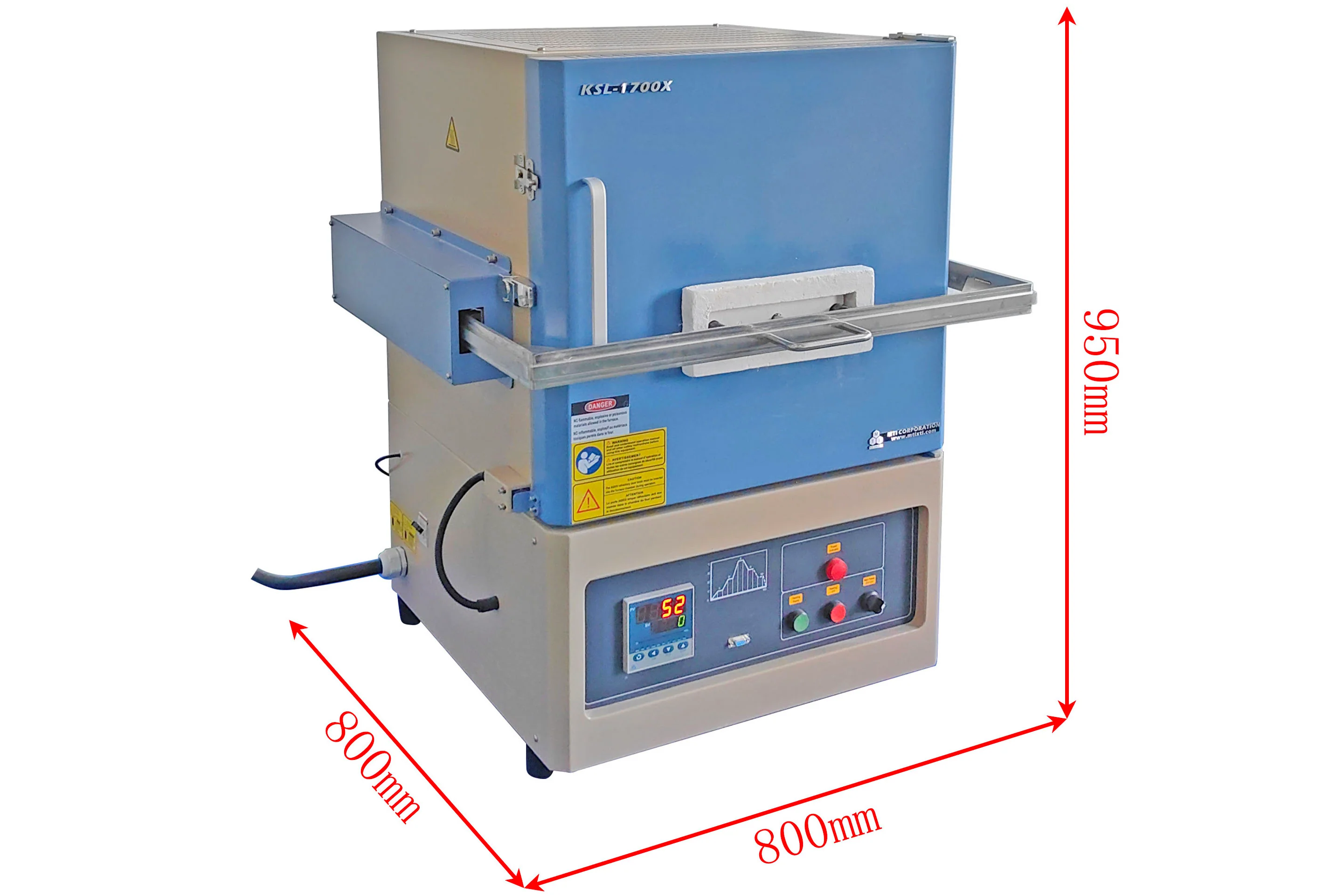 1700°C Box Furnace with a Sliding Platform for Fast Heating & Cooling - KSL-1700X-RTP - Image 3