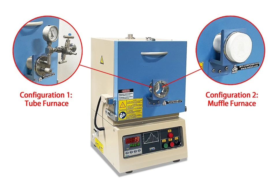 1700ºC Hybrid Furnace (1.7L Box & 1" ID Alumina Tube) with Programmable Controller - KSL-1700X-S-H - Image 2