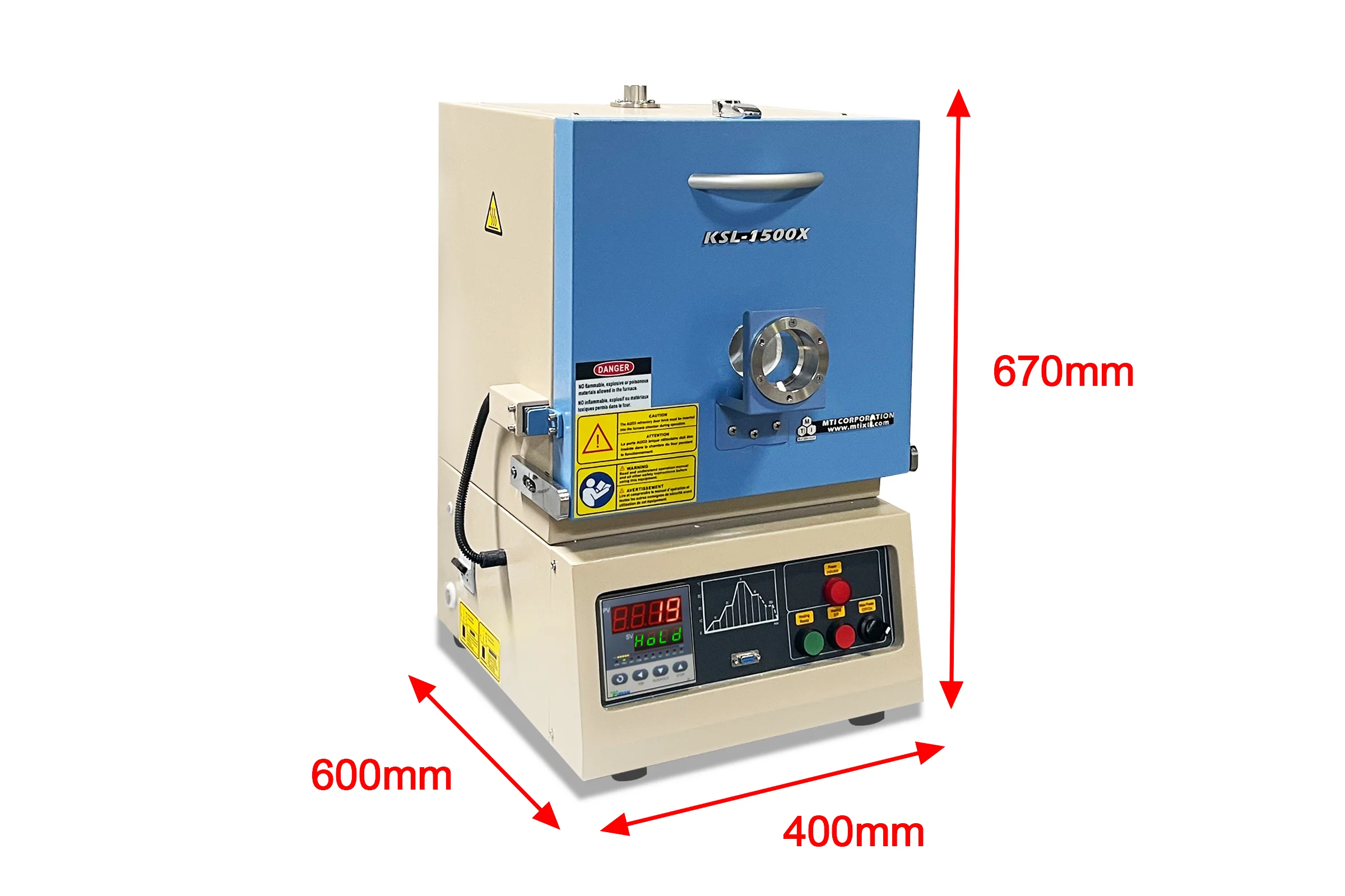 1700ºC Hybrid Furnace (1.7L Box & 1" ID Alumina Tube) with Programmable Controller - KSL-1700X-S-H - Image 4
