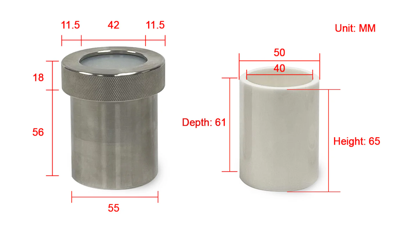 Si3N4 Jar w/ SS Jacket for SFM-3 & SFM-3-II Milling Machines (80ml) - MJ3SN-80 - Image 3