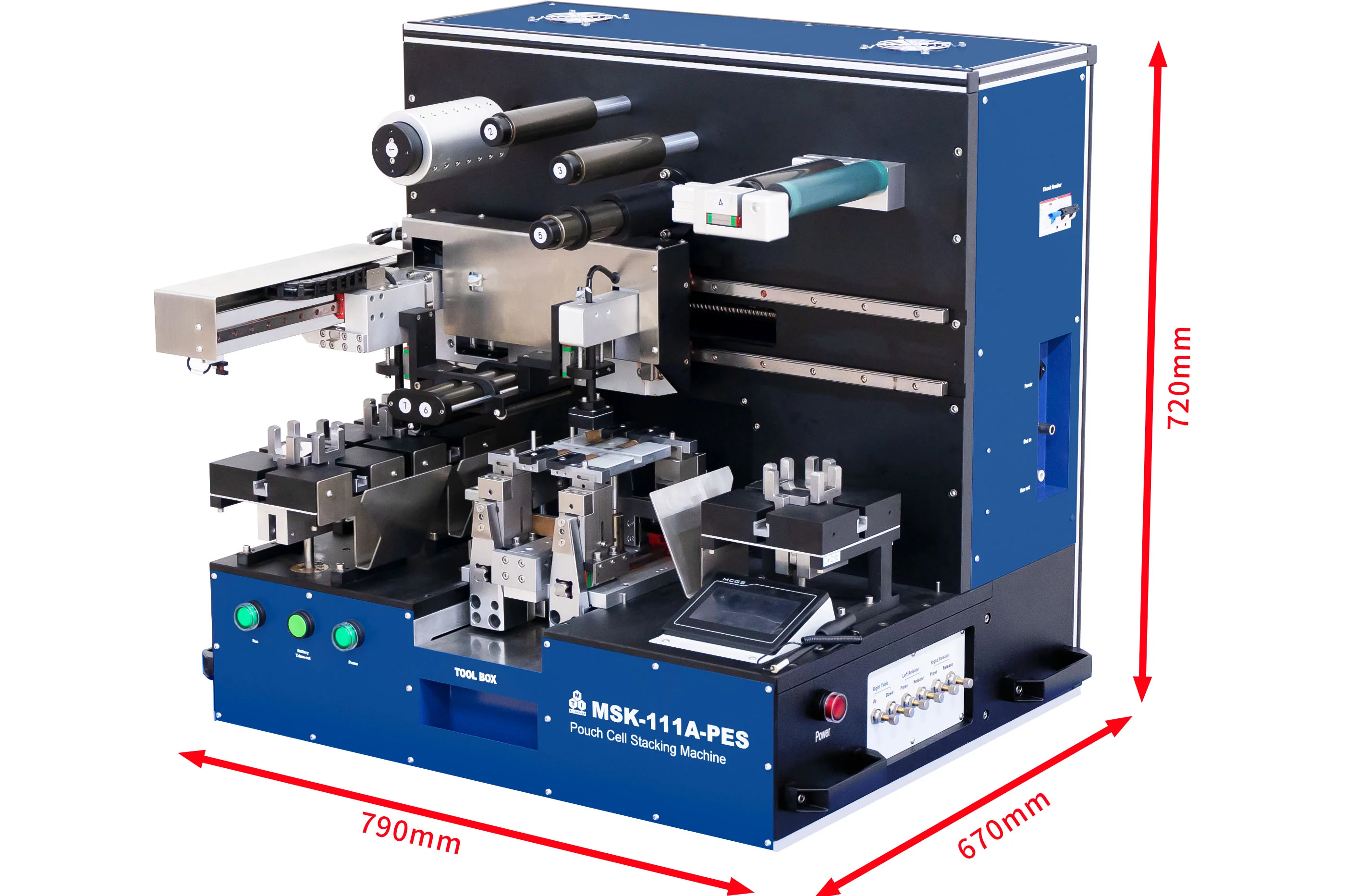 Bench-Top Automatic Pouch Cell Stacking Machine with Hybrid Stacking Modes (Max.110 mm L x 100 mm W), Glovebox Compatible - MSK-111A-PES - Image 6