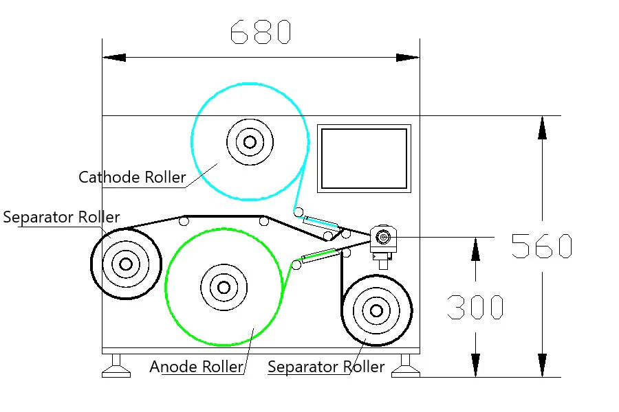 Manual Winding Machine for Electrodes of Cylinder or Prismatic Cell - MSK-112A-C - Image 4