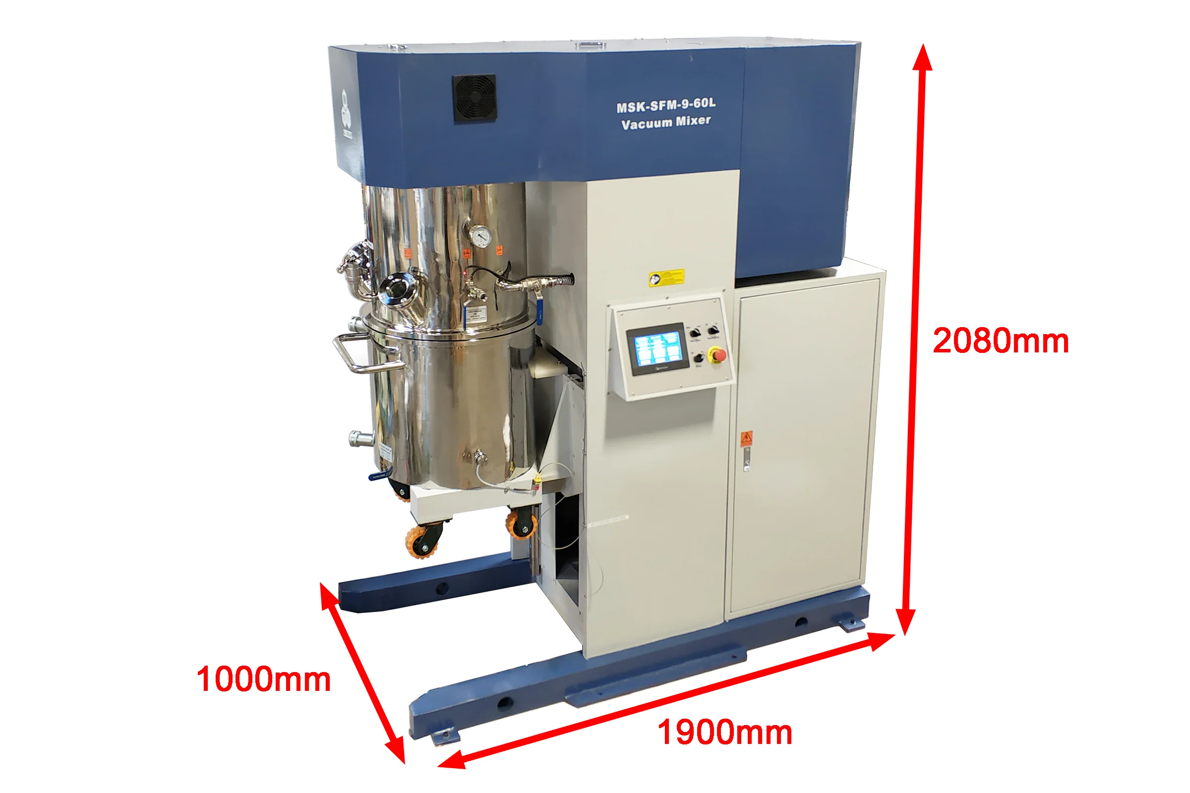 60L or 200L Planetary Vacuum Mixer with Vacuum Pump and Water Chiller - MSK-SFM-60L - Image 3