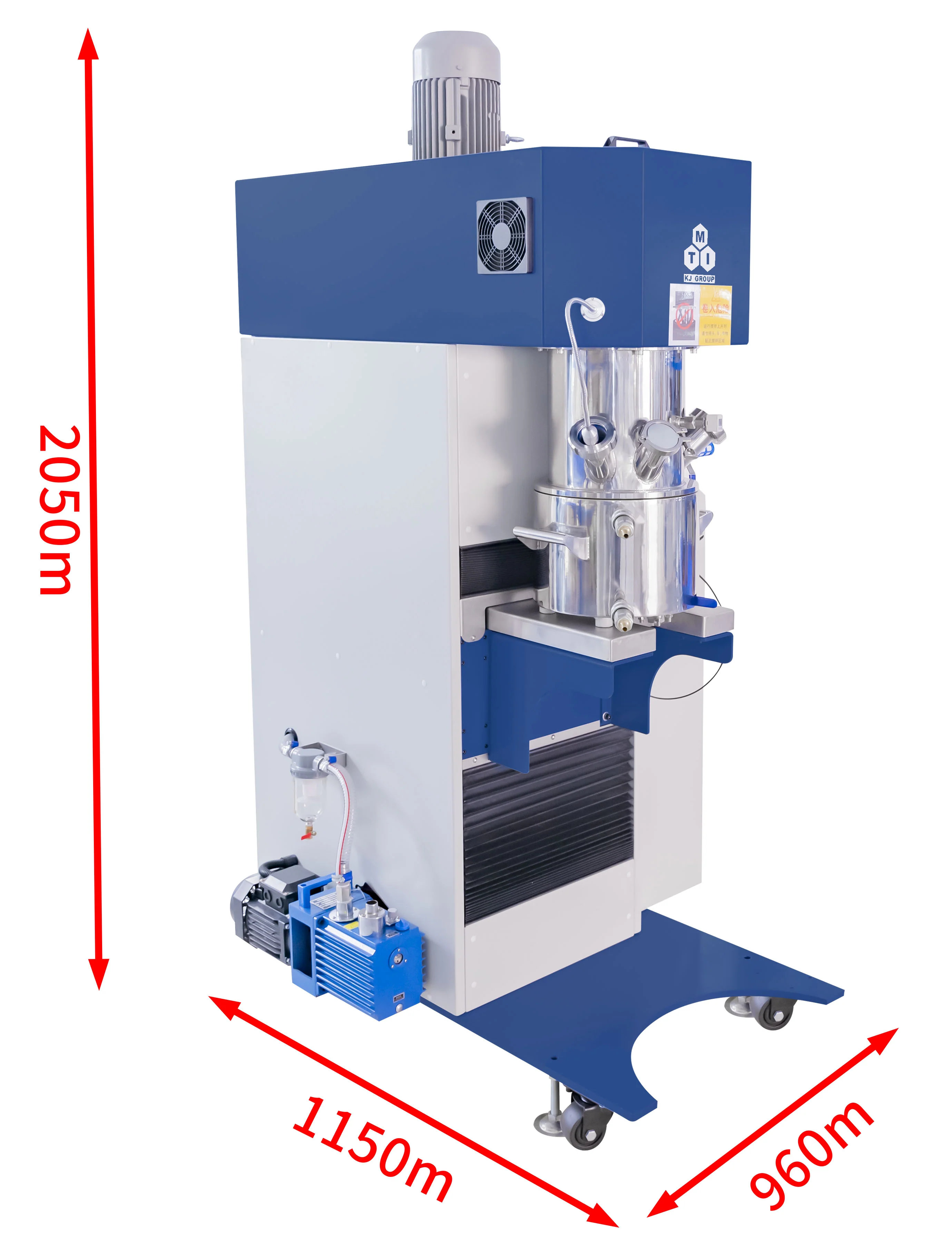 5 Liter Four-Shaft Planetary Vacuum Mixer with Vacuum Pump & Water Chiller - MSK-SFM-9-5L - Image 5