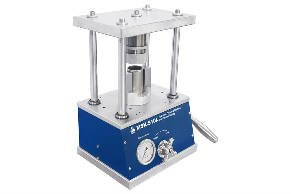 Hydraulic Sealing Machine for 46 mm x L 80 - 120 mm ( 4680, 46100 or 46120 cell) Cylindrical Cases & Option for 50100 - MSK-510L - Image 2