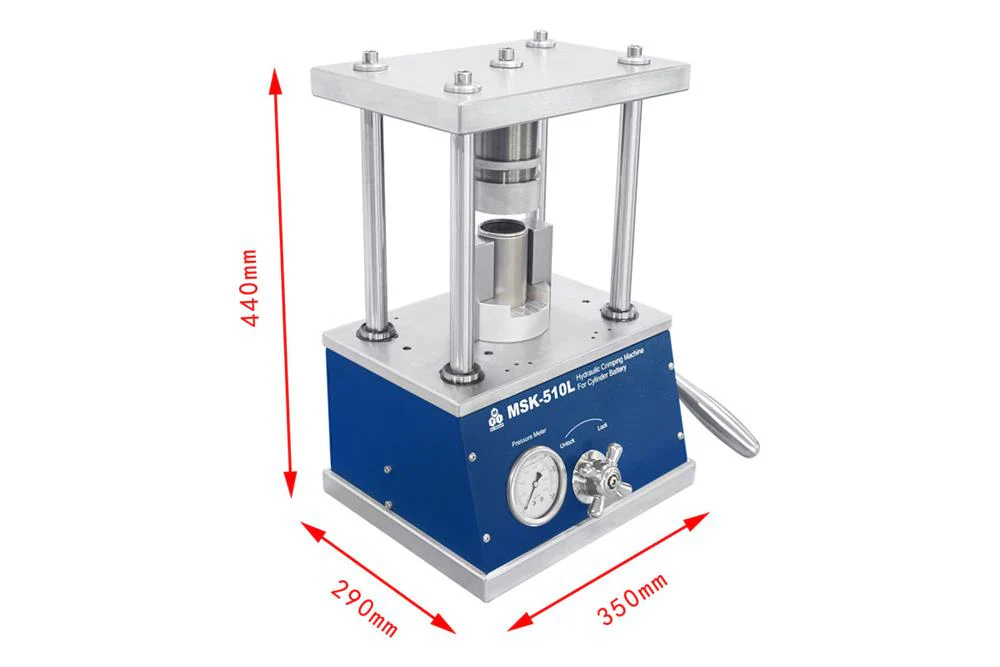 Hydraulic Sealing Machine for 46 mm x L 80 - 120 mm ( 4680, 46100 or 46120 cell) Cylindrical Cases & Option for 50100 - MSK-510L - Image 5