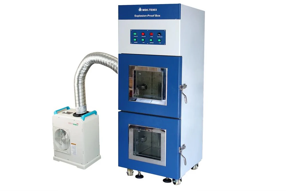 Dual Explosion-Proof Box for Battery Safety Test ( 20"x20"x20", 125L, UN38.3.4.7 & 8 ) - MSKTE903 - Image 2
