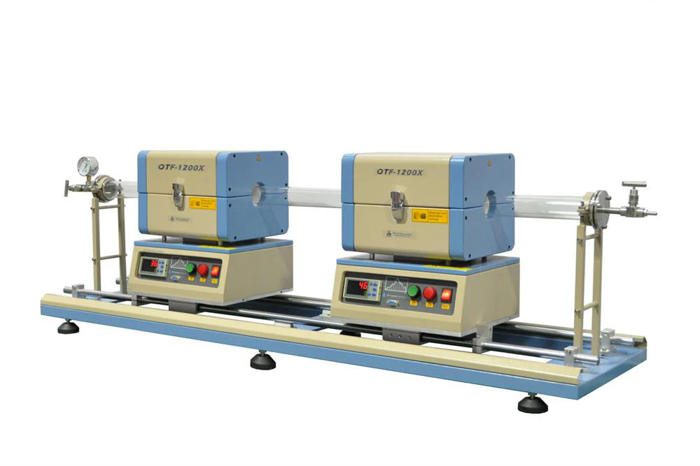 1200C Max Dual Sliding Tube Furnace with 50 mm Tube Flanges for CVD - OTF-1200X-S-50-DFSL