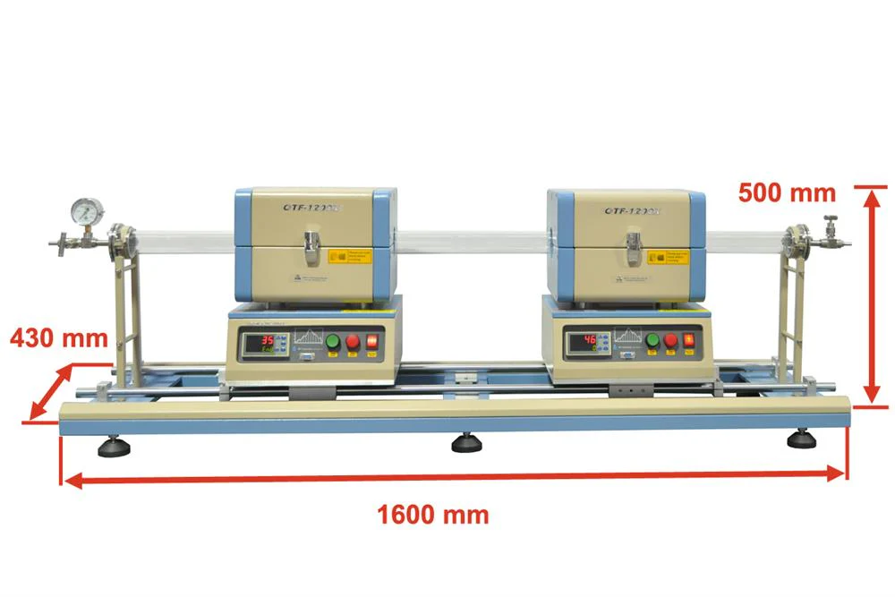 1200C Max Dual Sliding Tube Furnace with 50 mm Tube Flanges for CVD - OTF-1200X-S-50-DFSL - Image 4