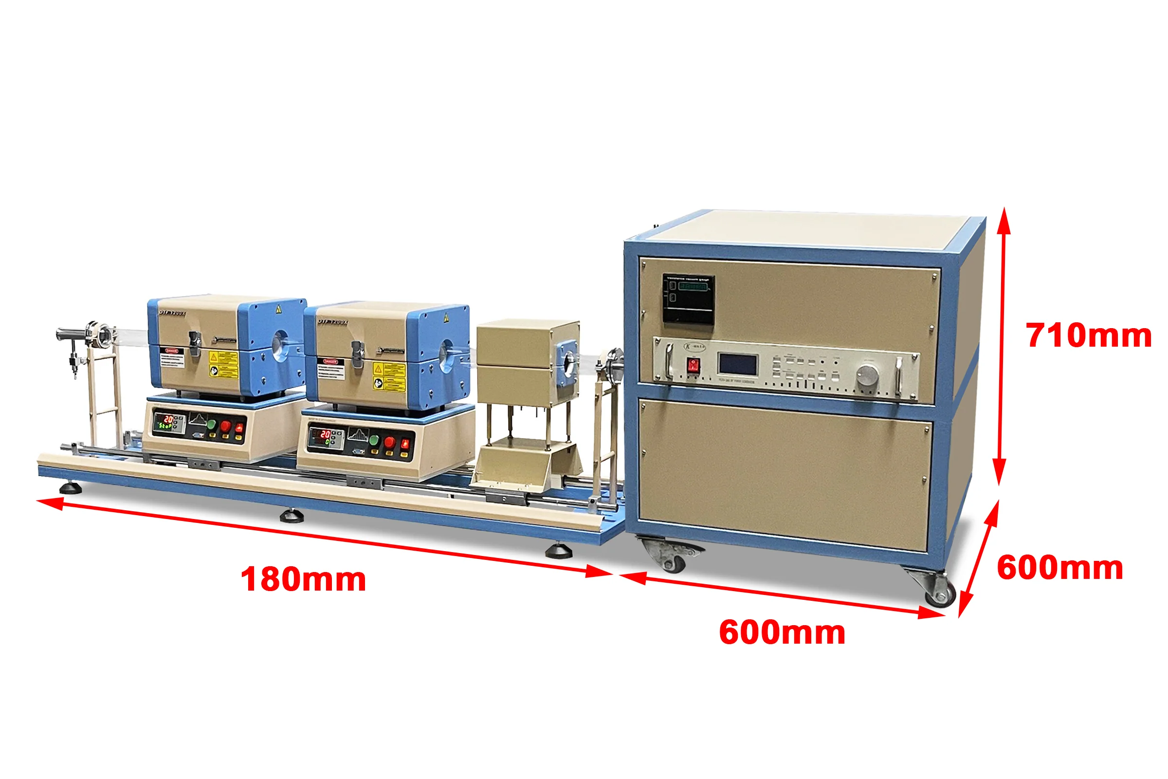 1200C Dual Sliding Tube Furnace with 2 Tube & Flanges for PECVD - OTF1200XSDFPESL - Image 2