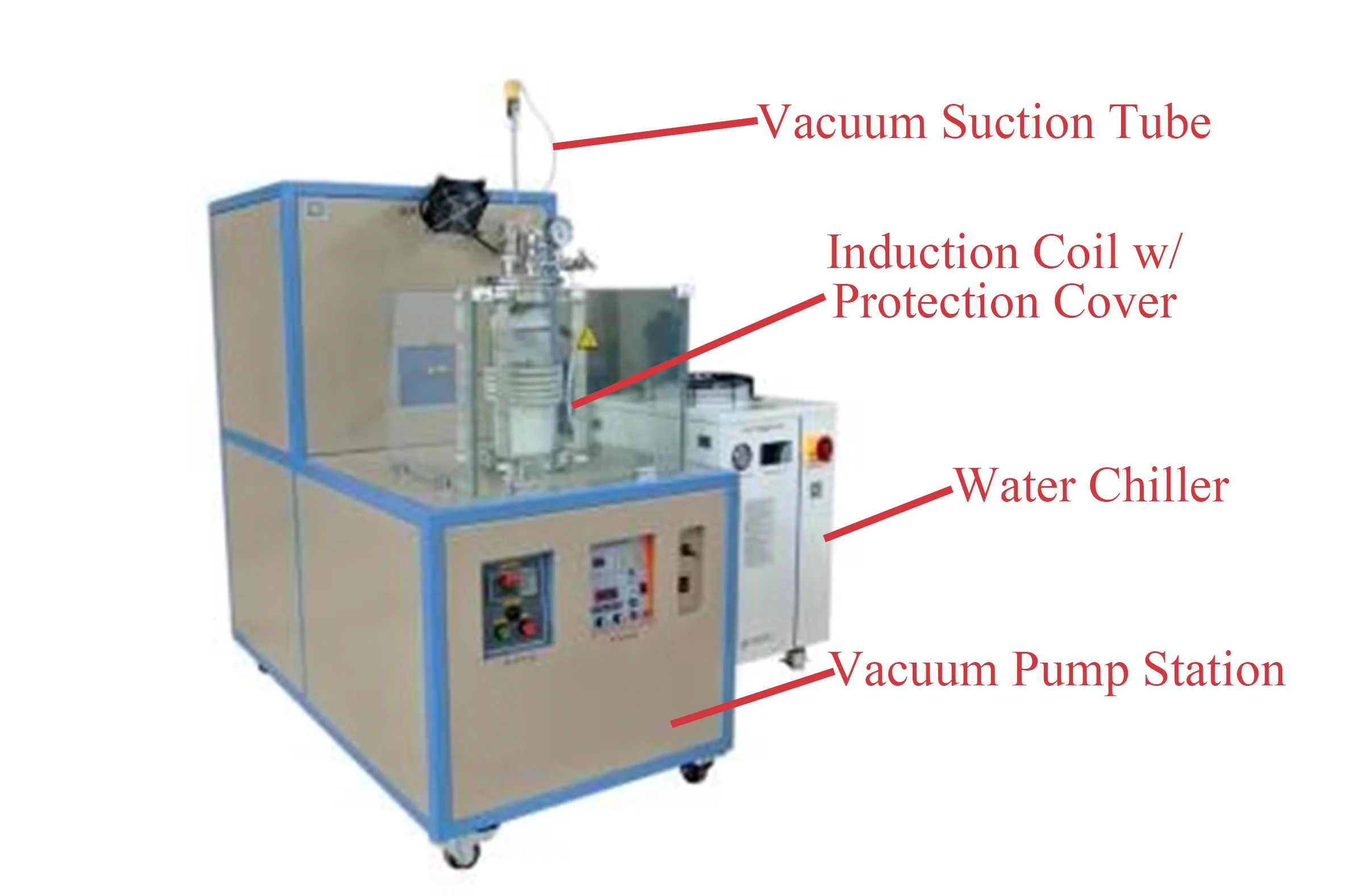 15KW Induction Melting System ( 60mm Tube) w/ Top-Suction Casting for Thin Rod Up to 1200°C - SP-15VSC