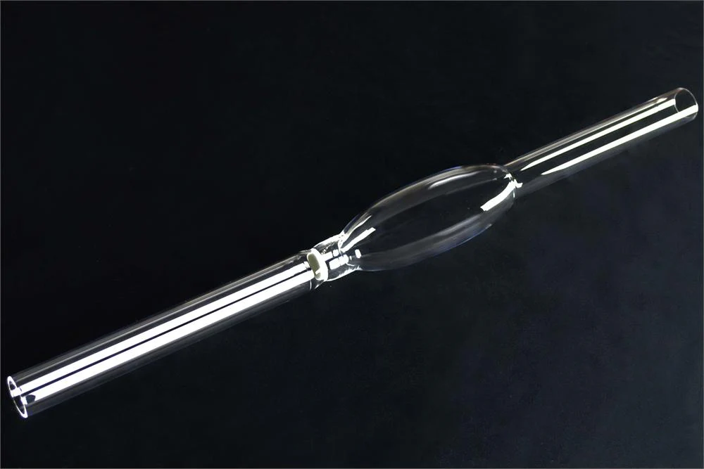 Quartz Tube: Both Ends: 25 OD x 22 ID and Central: 50mm O.D, 44mm I.D with 533mm Length for DIY Tube Furnace - TQ25FB