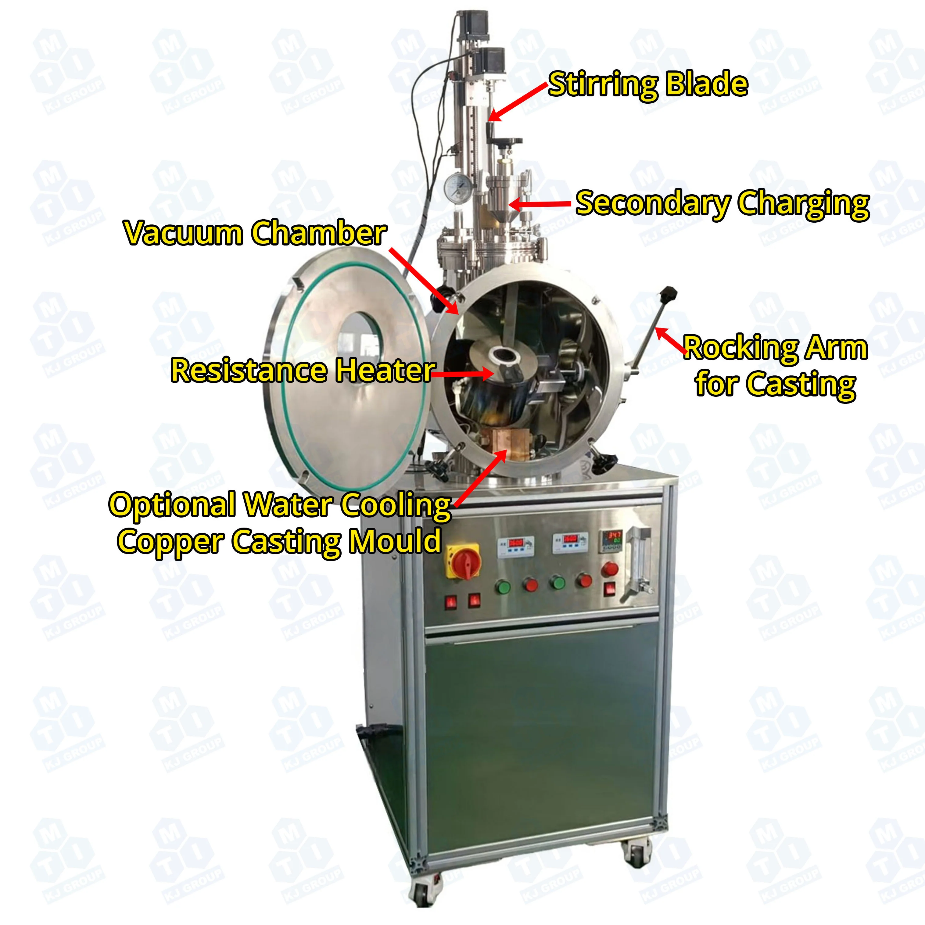1200ºC Max. High Vacuum Melting-Casting Furnace with Stirring & Secondary Charge Function - VMC-1200 - Image 2